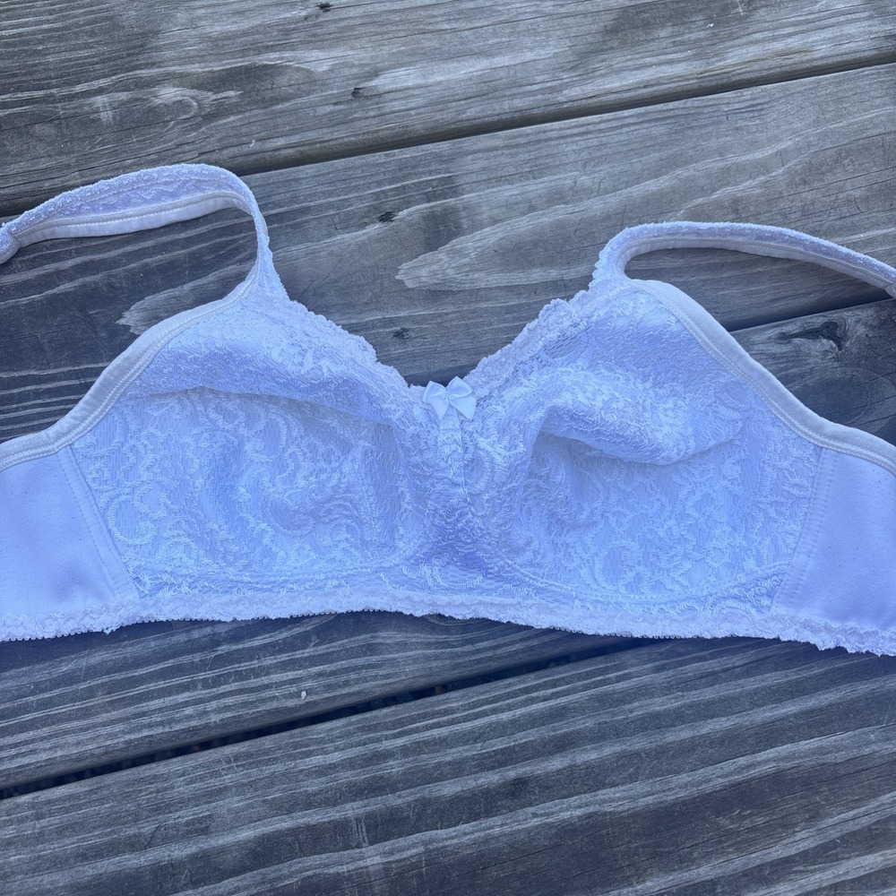 Playtex 18 Hour No Wire Bra 36C Breathable Comfort Lace Adjustable Strap 4088